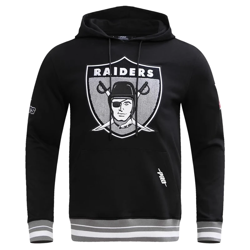 Pro Standard Mens NFL Las Vegas Raiders Retro Classics Pull Over Hoodie Black/Gray M