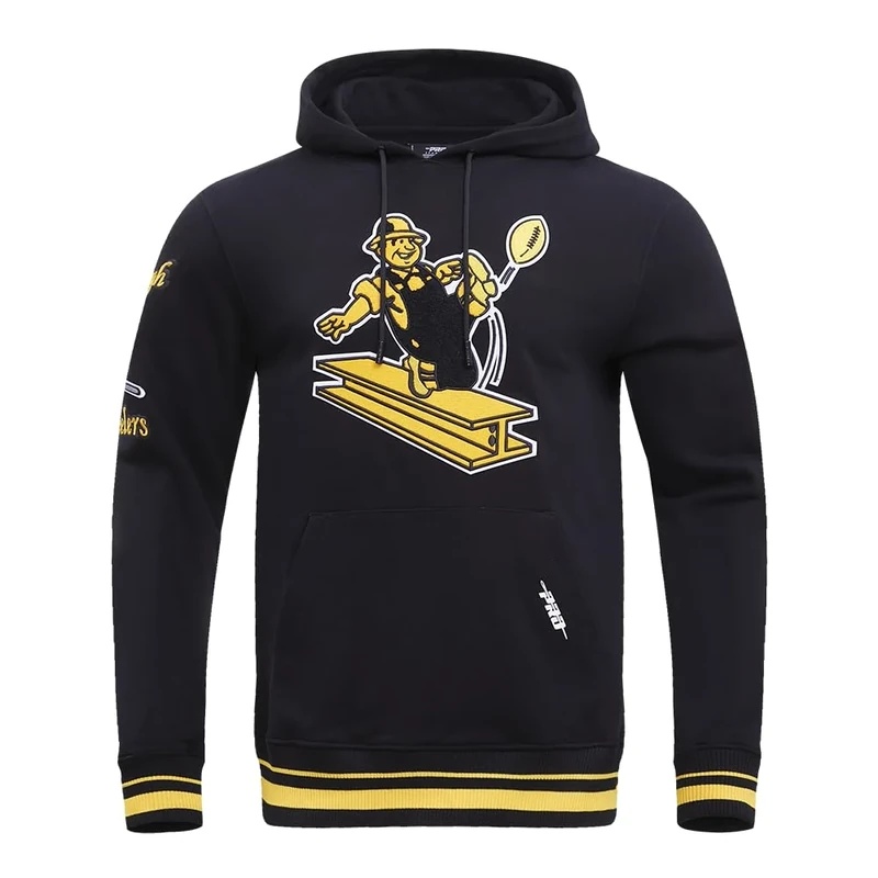 Pro Standard Mens NFL Pittsburgh Steelers Retro Classics Pull Over Hoodie Black/Yellow Xl