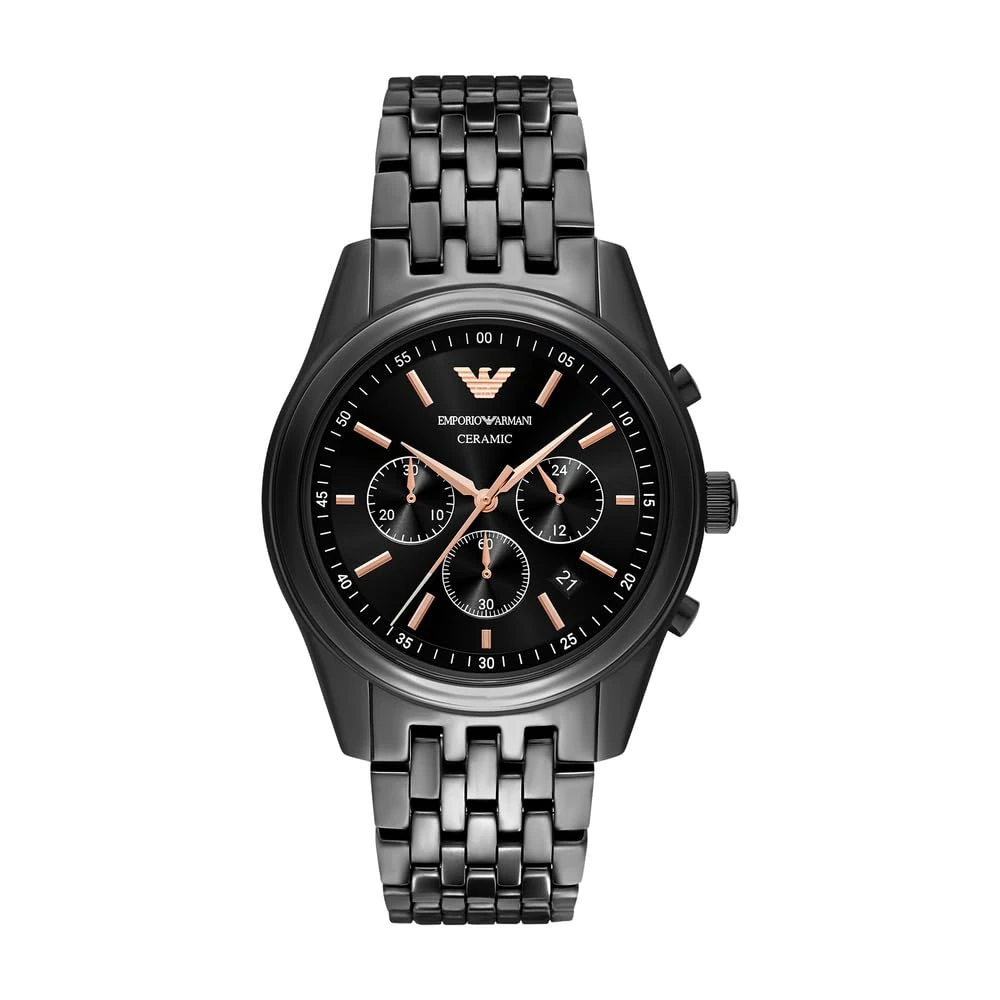 Emporio Armani Men's Analog Quartz Watch with Ceramic Strap AR70015