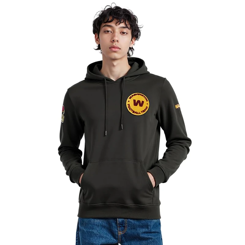 Pro Standard Mens NFL Washington Commanders Classic Chenille Full Zip Hoodie Black 2Xl