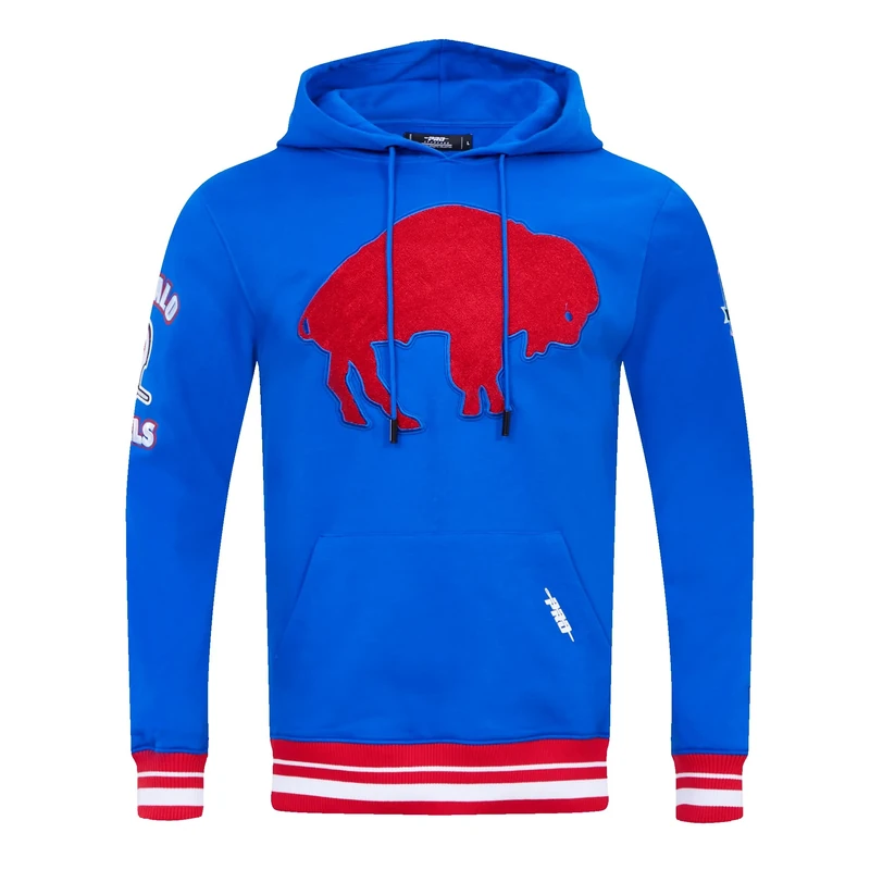 Pro Standard Mens NFL Buffalo Bills Retro Classics Pull Over Hoodie Royal Blue/Red M