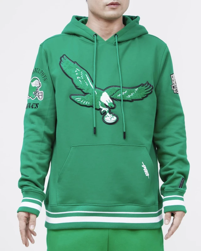 Pro Standard Mens NFL Philadelphia Eagles Retro Classics Pull Over Hoodie Kelly Green Xl - Image 1