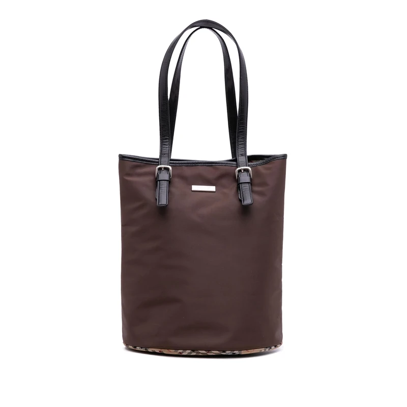 BURBERRY Pre-Loved Nova Check Trimmed Nylon Tote
