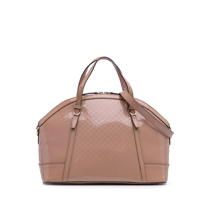 Gucci Pre-Loved Large Microguccissima Patent Nice Dome Satchel Handbag