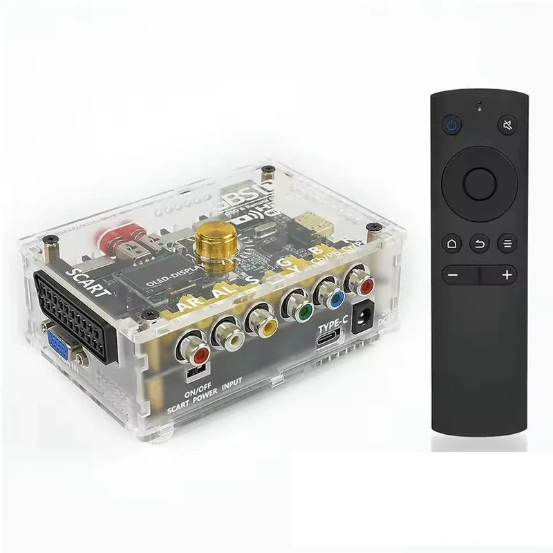 TicKnot ODV-GBS-C Mini Video Converter RGBS Scart/YPbPr to HDMI & VGA Upscaler for Retro Gaming Console PS2/N64/Dreamcast/Saturn with Zero Lag (Tran Clear)
