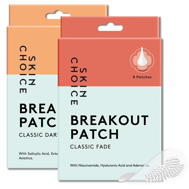 SKIN CHOICE Microdart Pimple Patches Bundle Dots for Early Stage Pimples and Dark Spots, Niacinamide, Salicylic, Hyaluronic Acid, CICA, Tea Tree, Hydrocolloid Patch, Vegan Cruelty-Free (16 Pcs)