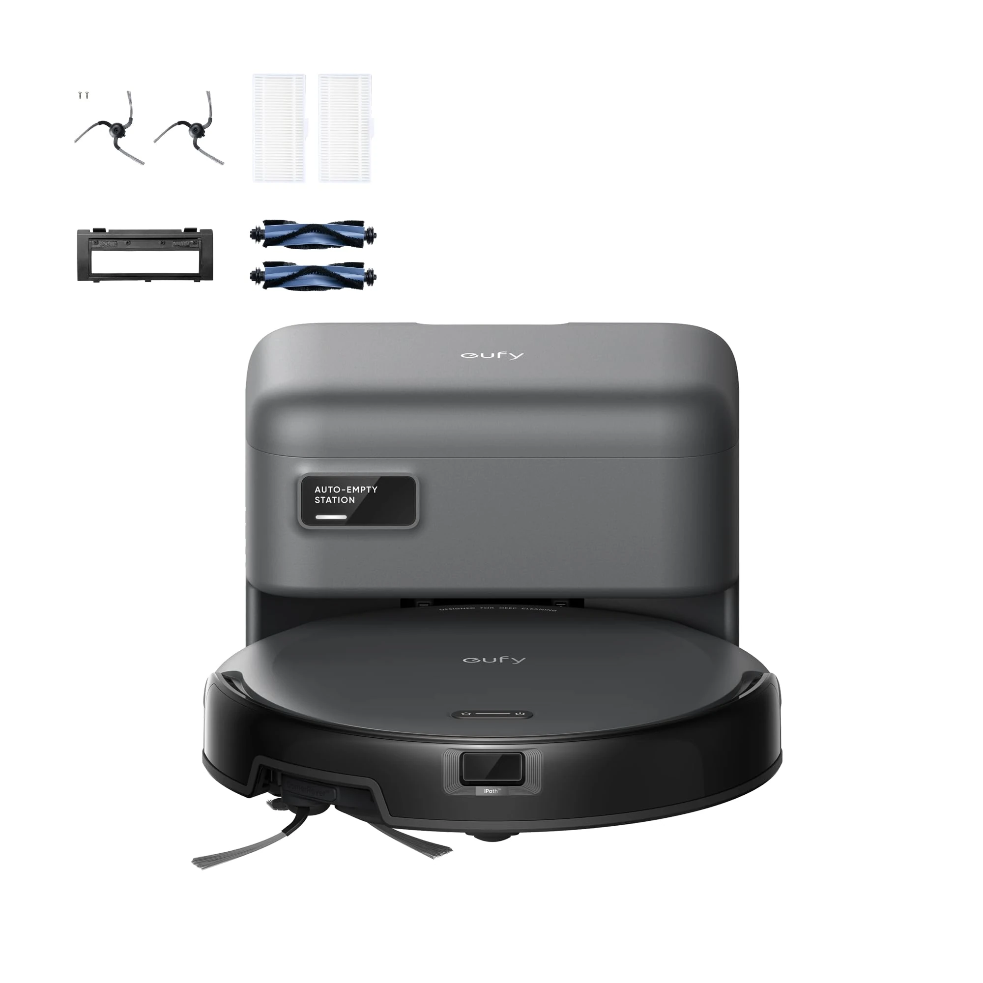 eufy Robot Vacuum C10 with Self Empty Station,2 Side Brushes, 2 High-Performance Filter Sets, 2 Rolling Brushes, 1 Rolling Brush Cover