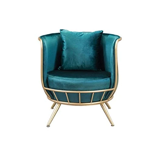 lounge chair,Fabric Single Sofa Chair Iron Light Sofa Simple Small Family Living Room Mesh Red Leisure Lazy Chair - Image 1