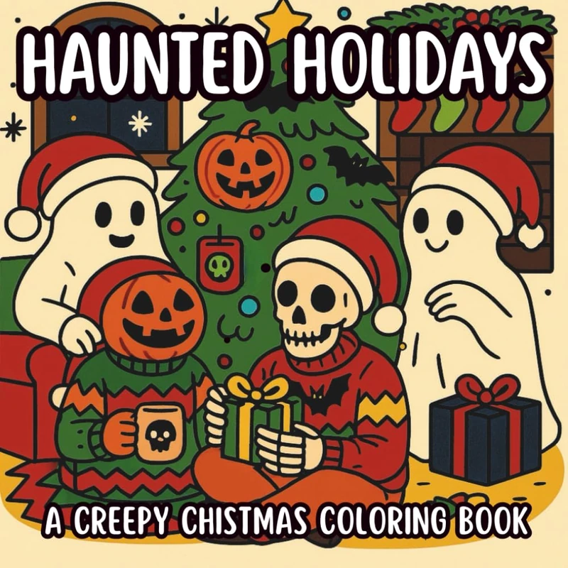 Haunted Holidays: A Creepy Christmas Coloring Book: 40 spooky-festive designs for fans of gothic, whimsical, and horror-holiday mashups