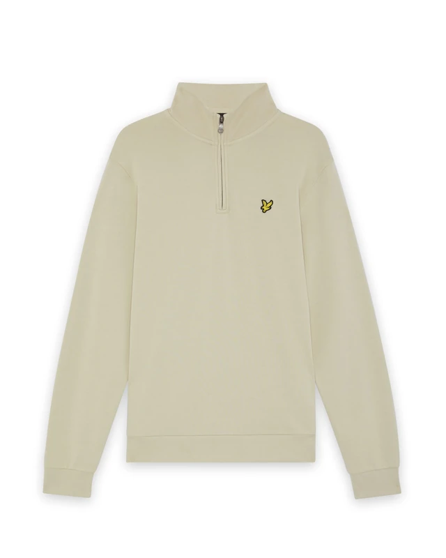 Lyle & Scott Men's Cotton Loopback 1/4 Zip Sweatshirt, X865 Grey Taupe, M - Image 1