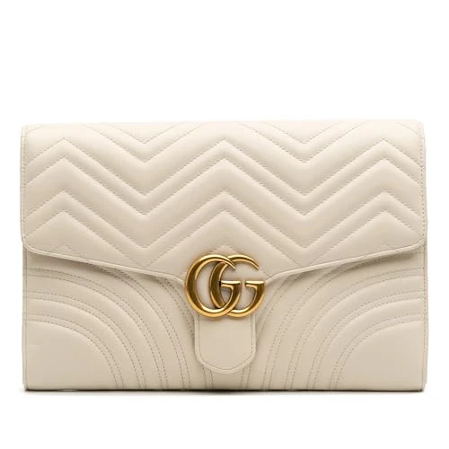 Gucci Pre-Loved GG Marmont Matelasse Leather Flap Clutch