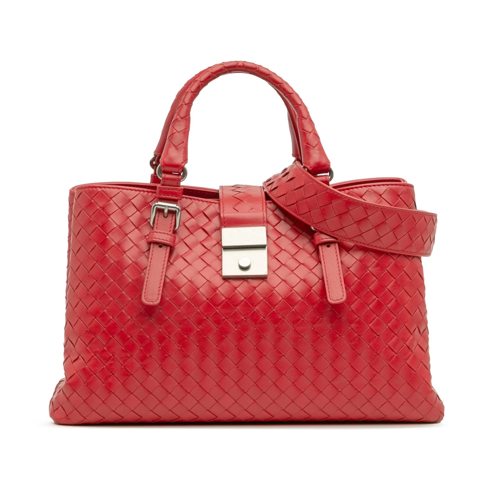 Bottega Veneta Pre-Loved Small Nappa Intrecciato Roma Satchel