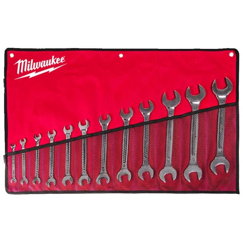 Milwaukee 4932492714 12 Pieces Double Open End Spanner Set