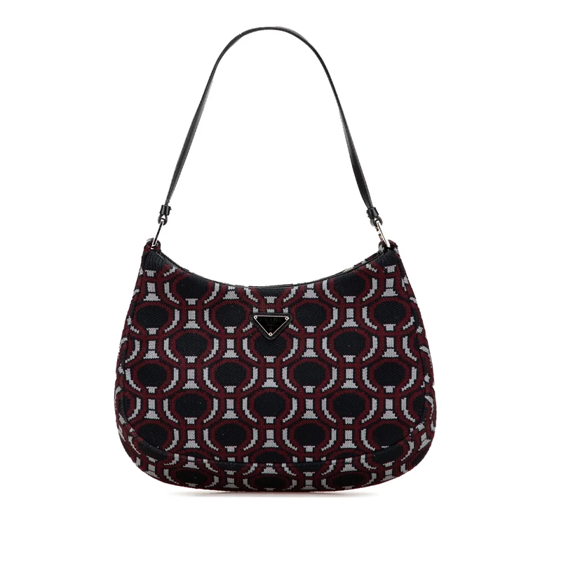 Prada Pre-Loved Jacquard Knit Cleo Shoulder Bag