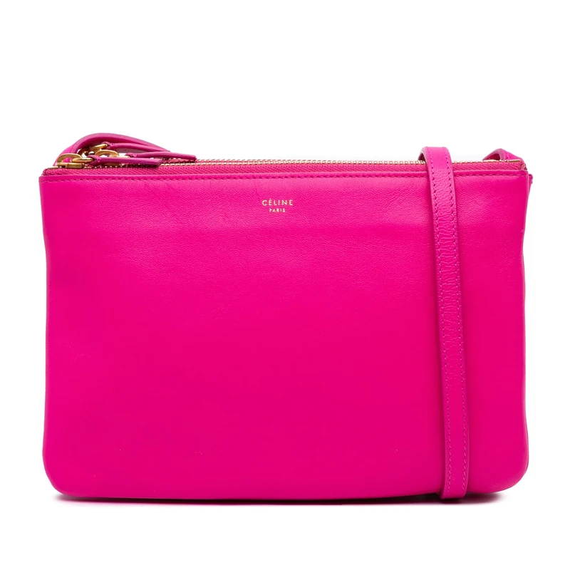 Celine Pre-Loved Small Lambskin Trio Crossbody