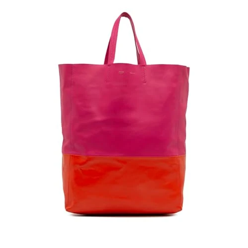 Celine Pre-Loved Bicolor Leather Vertical Cabas Tote