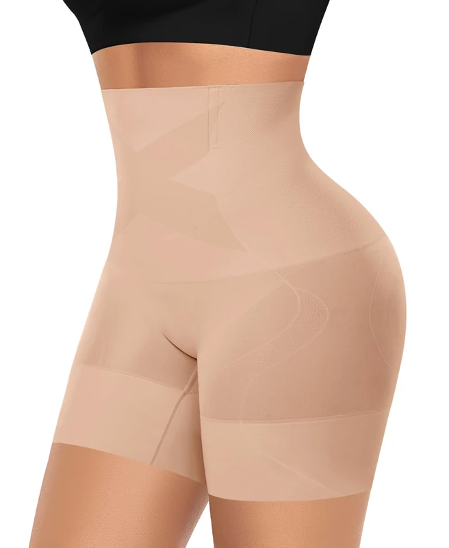 YARRCO Seamless Shapewear Shorts for Women Tummy Control Knickers High Waist Tummy Tuck Slimming Pant Shaping Boy Shorts Underwear (#871 Latte,S)