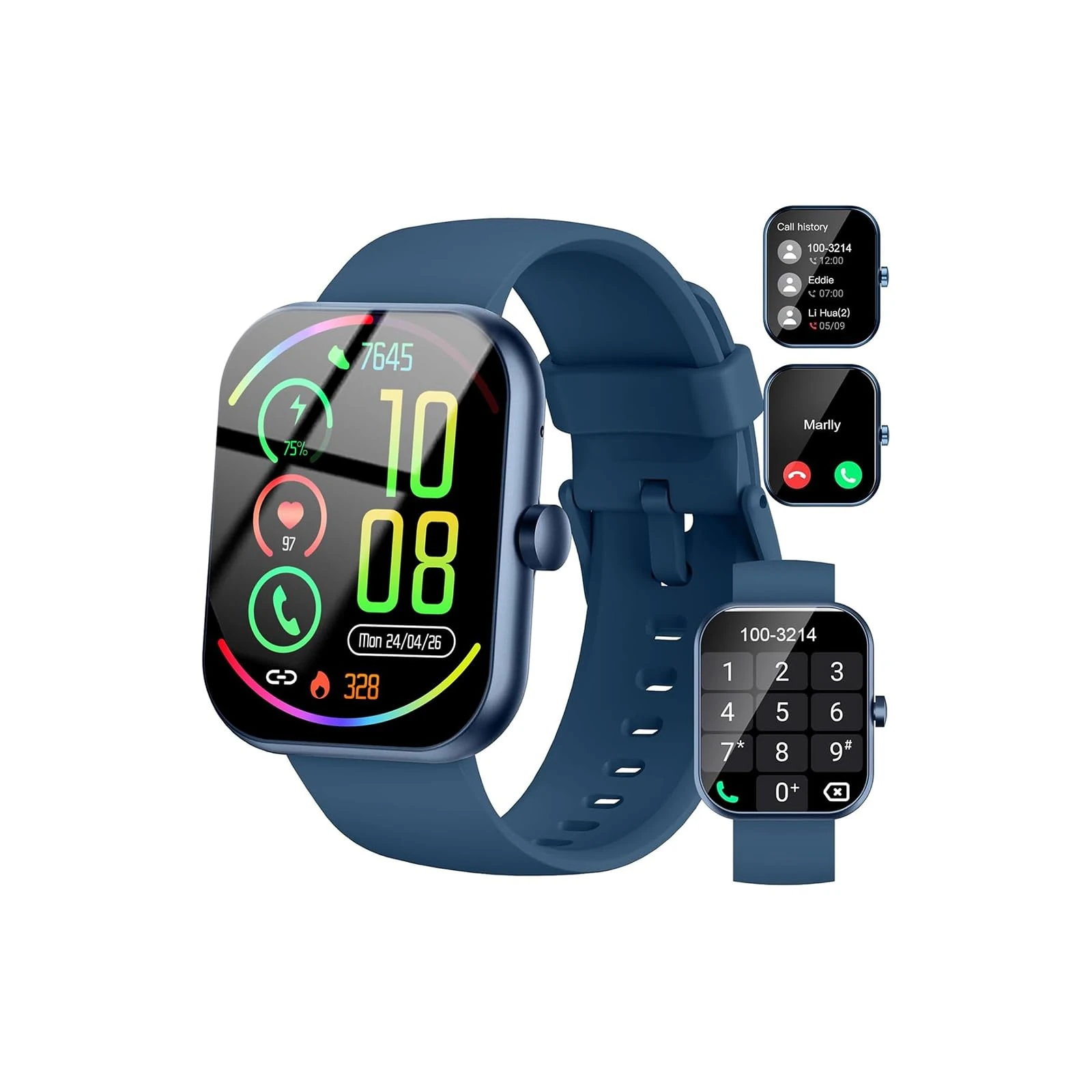 Smart Watch for Men Women, 1.96" Smart Watches Answer/Make Calls, Fitness Watch with Heart Rate/Sleep Monitor, 100+ Sport Activity Tracker Step Counter, IP68 Waterproof Fitness Tracker for Android iOS