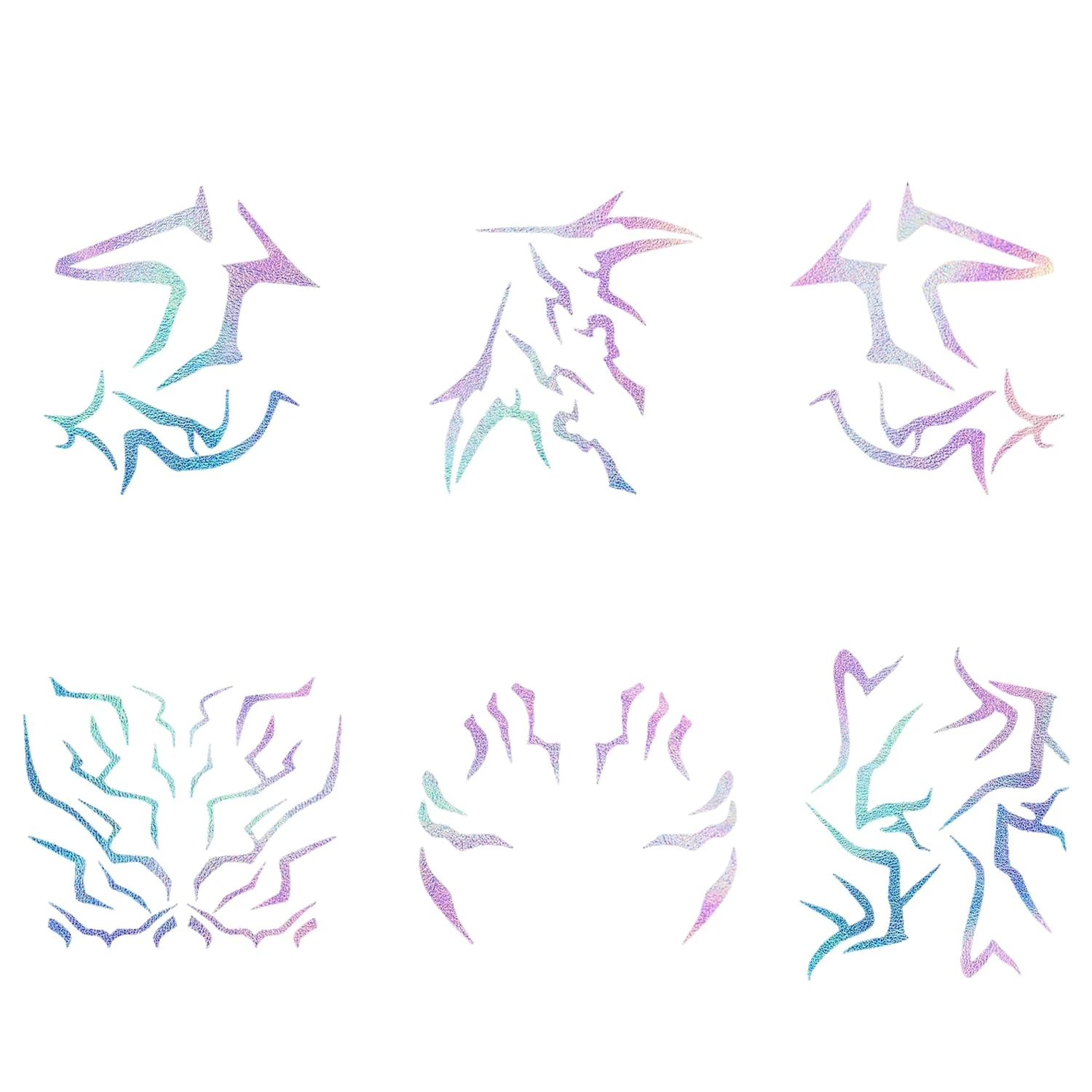 6 PCS Demon Glitter Tattoos, Hunters Stickers with Laser Effect, Stylish Anime Merch for Fans Cosplay Halloween Festival Costumes Men Women Teens Gift