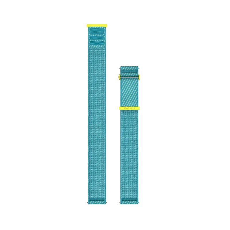 Garmin 22 mm Quick Release ComfortFit fabric bands, Original accessory, Compatible with a range of smartwatches, Turquoise/AMP Yellow