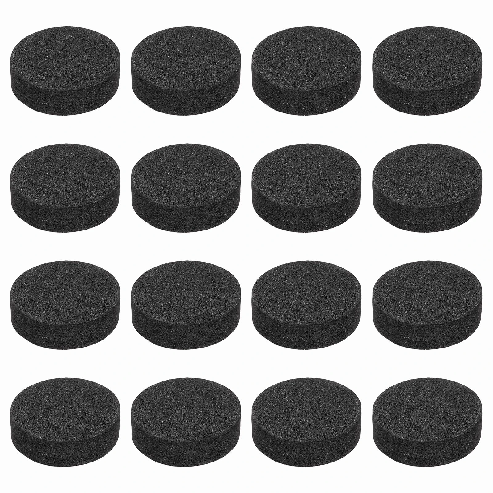 sourcing map 16 Pcs Single Sided Speaker Isolation Feet Pads, 20mmx5mm Non Slip Foam Shock Absorption Base Pad Amplifier Stand Feet Mat for Speaker HiFi Home Theater Sound System, Black