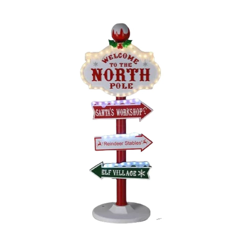 Well Home Christmas Decoration Outdoor Sign North Pole with LED H.95cm - Image 1
