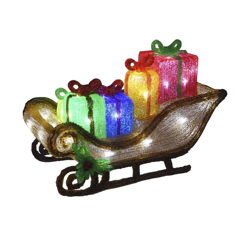 Well Home Decorative Christmas Sleigh with 40 LED Lights 40 x 19 x 26.5 cm - Image 1