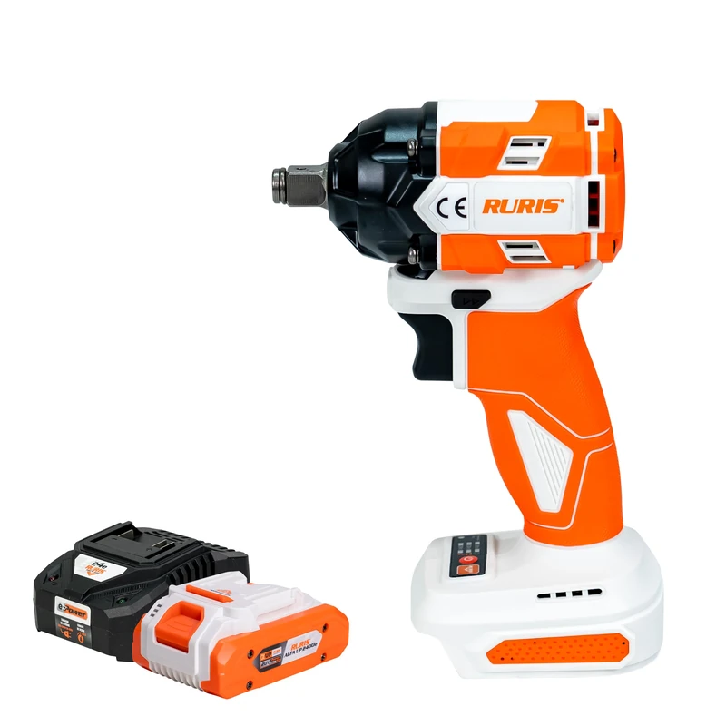 RURIS RMX3500 Cordless Impact Driver 350 Nm, Brushless Motor, 3300 BPM, M8-M18, LED Lighting + 20V 4Ah Battery Kit and Charger