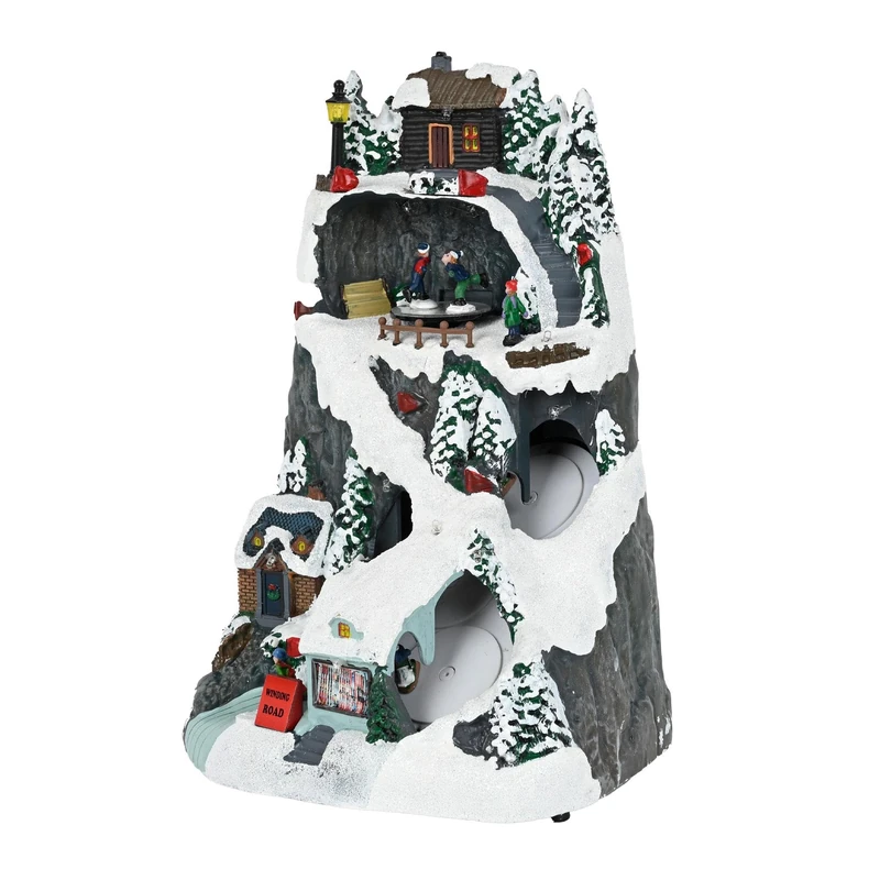 Well Home Christmas Village for Decoration with LED Lights and Motion 19.5x17.7x30.2cm