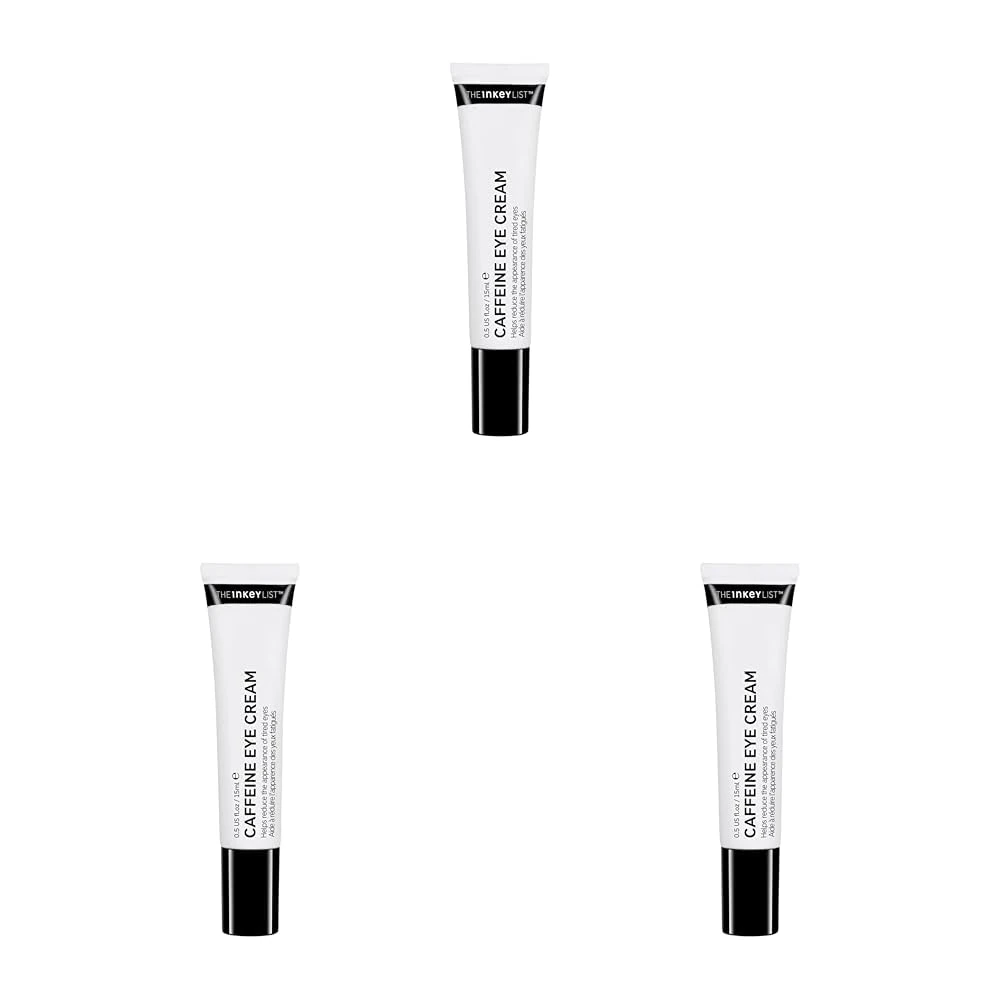 The INKEY List Caffeine Eye Cream 15ml, Improves Dark Circles, Brightens Under Eye, Fragrance-free, Vegan Friendly, Suitable For All Skin Types (Pack of 3)