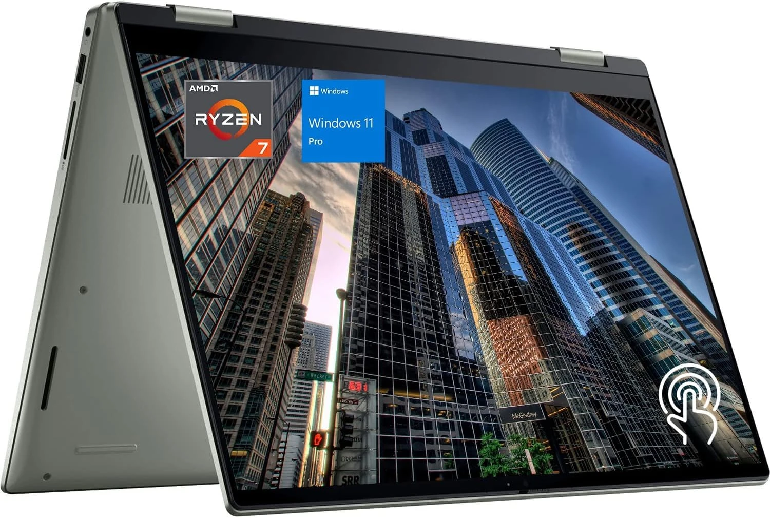 Dell Inspiron 14 7425 2-in-1 Business Laptop, 14 Inch FHD Touchscreen Notebook, AMD Ryzen 5 5625U, 16GB RAM, 256GB SSD, QWERTY Keyboard, Windows 11 Pro (Renewed)