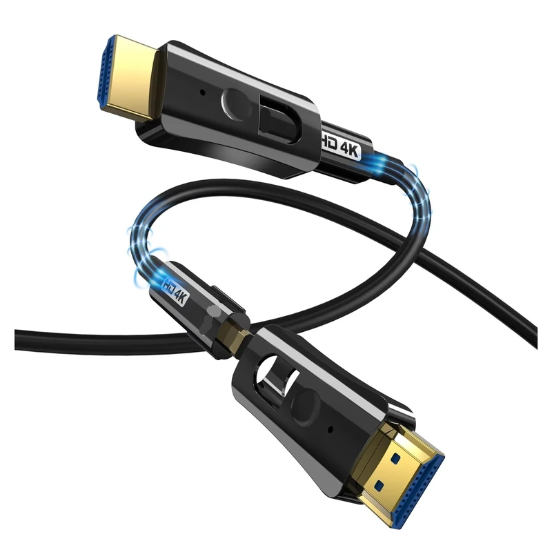 HDMI Fiber Optic Cable Dual Head Micro Detachable Adapter Pipeline TV 8K@60Hz 4K@120Hz HDR EARC for HDTV PS5(4K 2.0 Version,1m)