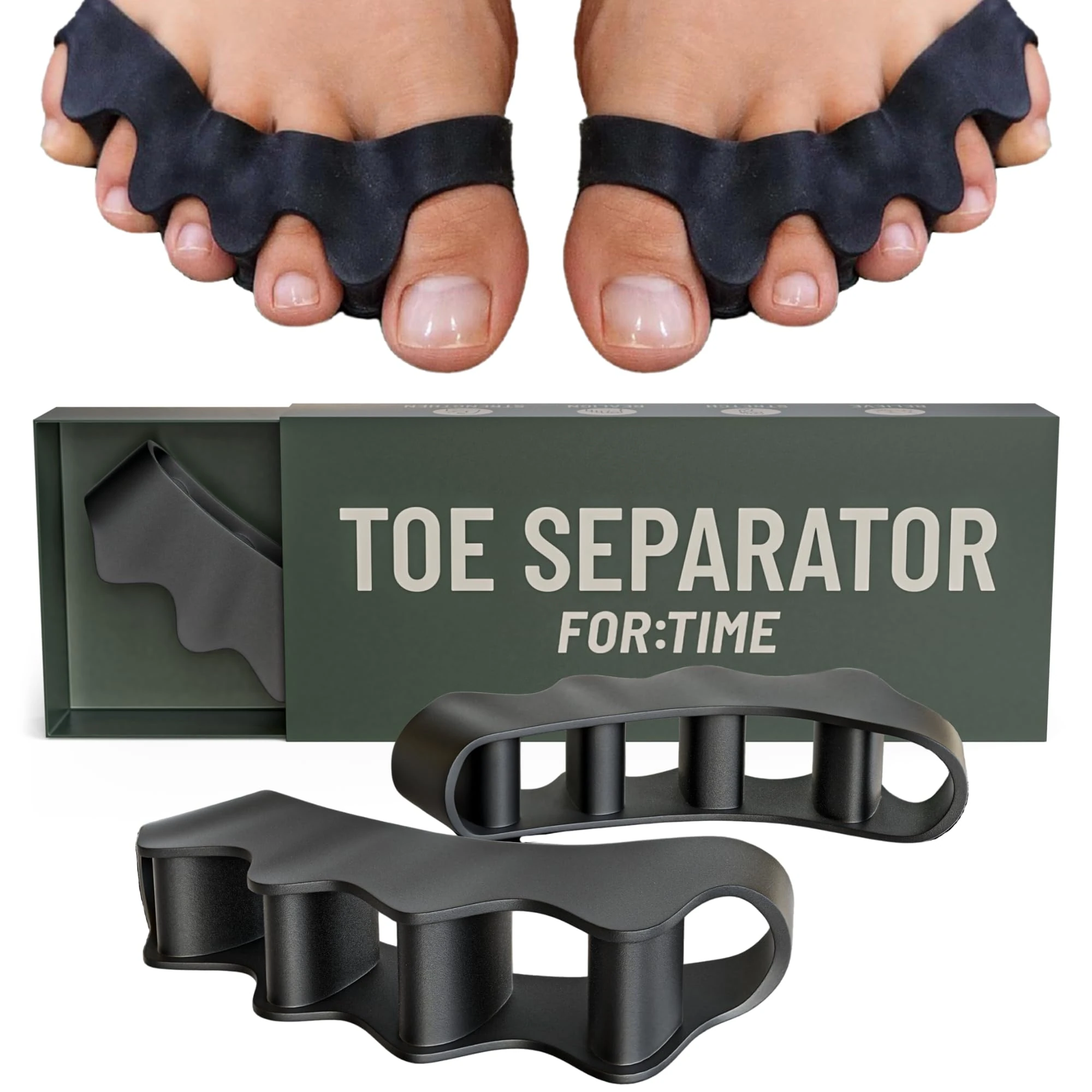 Toe Separator - 1 Pair Gel Toe Spacers for Overlapping Toes - Foot Realignment - Silicone Toe Straighteners for Bent Toes, Bunion Correction Toe Correctors, Toe Spreaders