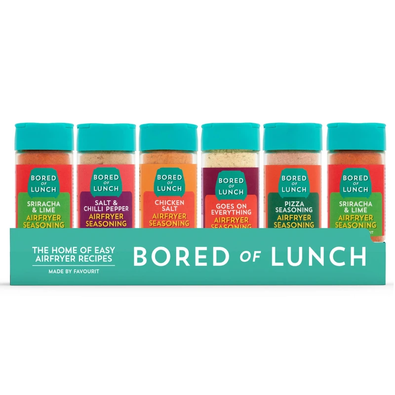 Bored of Lunch Air Fryer Seasonings 6 Pack | From Author Nathan Anthony AKA Boredoflunch | 5 Different Unique Flavours - Air Fryer Cooking Kit | UK Made - Image 1