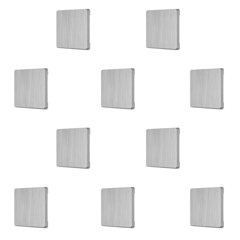 REV Nova Economy Set Switch Series – 10 x Covers for Cross Switch, Push Button, WLAN Switch or A/W Switch, Aluminium Colour