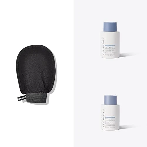 AMELIORATE Transforming Bundle | Mitt | Body Wash 300ml | Body Lotion 300ml | For Keratosis Pilaris (KP), Rough, Bumpy Skin & Ingrown Hairs | LaH6