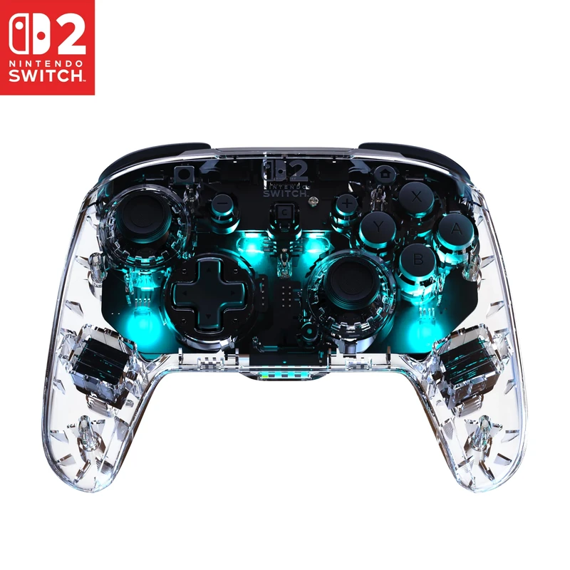 Turtle Beach Afterglow Clear Wireless RGB Gaming Controller. Officially licensed for Nintendo Switch 2