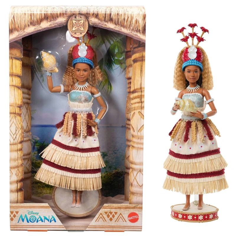 Mattel Disney Collector Moana Collectible Fashion Doll in Ceremonial Look w/Shell Accessory, For Kids & Collectors, Inspired by Live Action Movie, JLP19