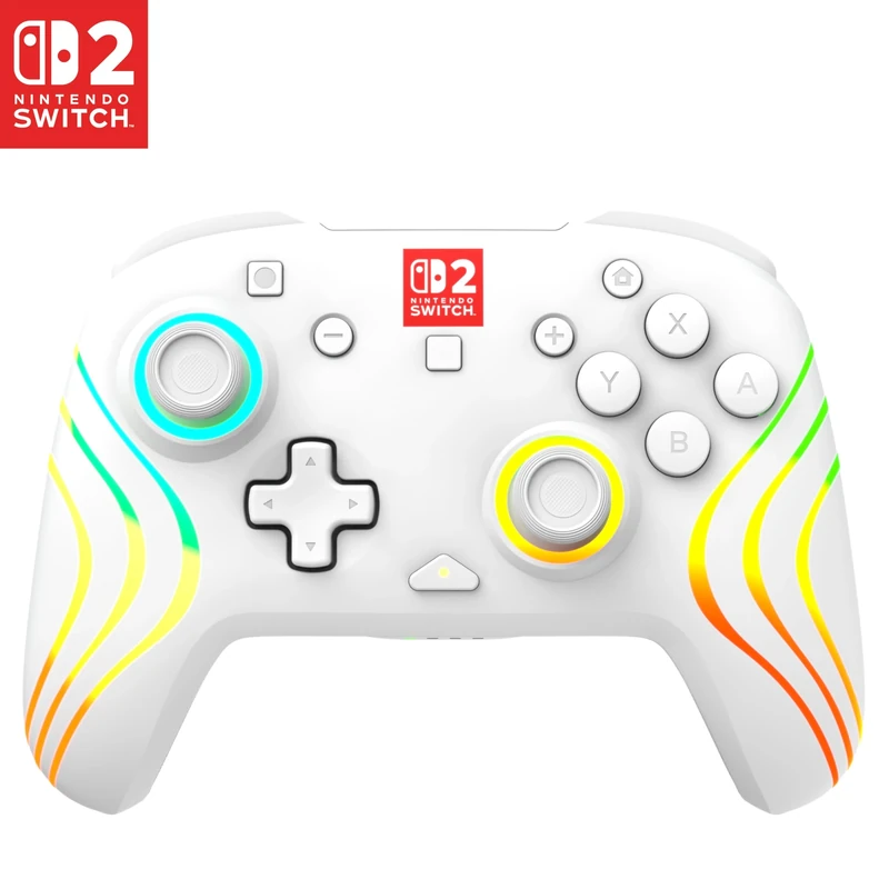 Turtle Beach Afterglow Wave White Wireless RGB Gaming Controller. Officially Licensed for Nintendo Switch 2