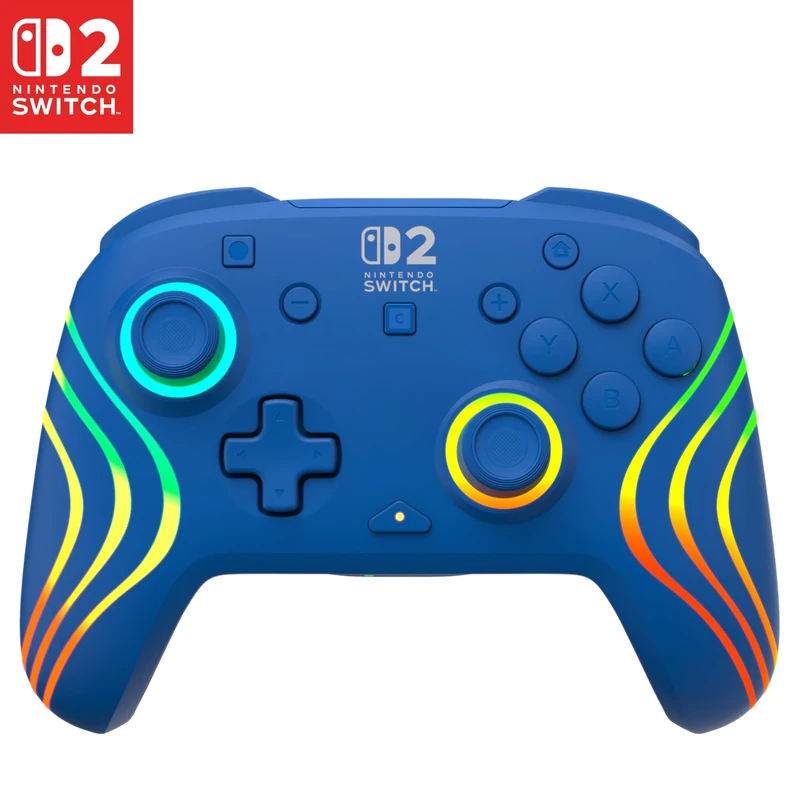 Turtle Beach Afterglow Wave Blue Wireless RGB Gaming Controller. Officially Licensed for Nintendo Switch 2