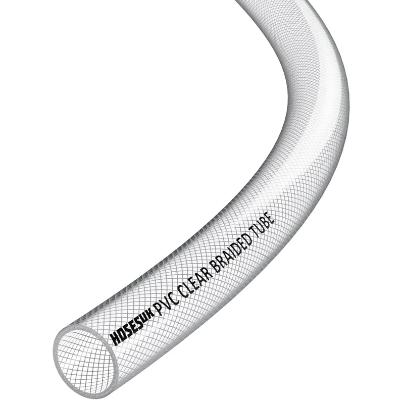 32mm (1 1/4") ID Braided PVC Tubing, Flexible Clear Water Hose 20m
