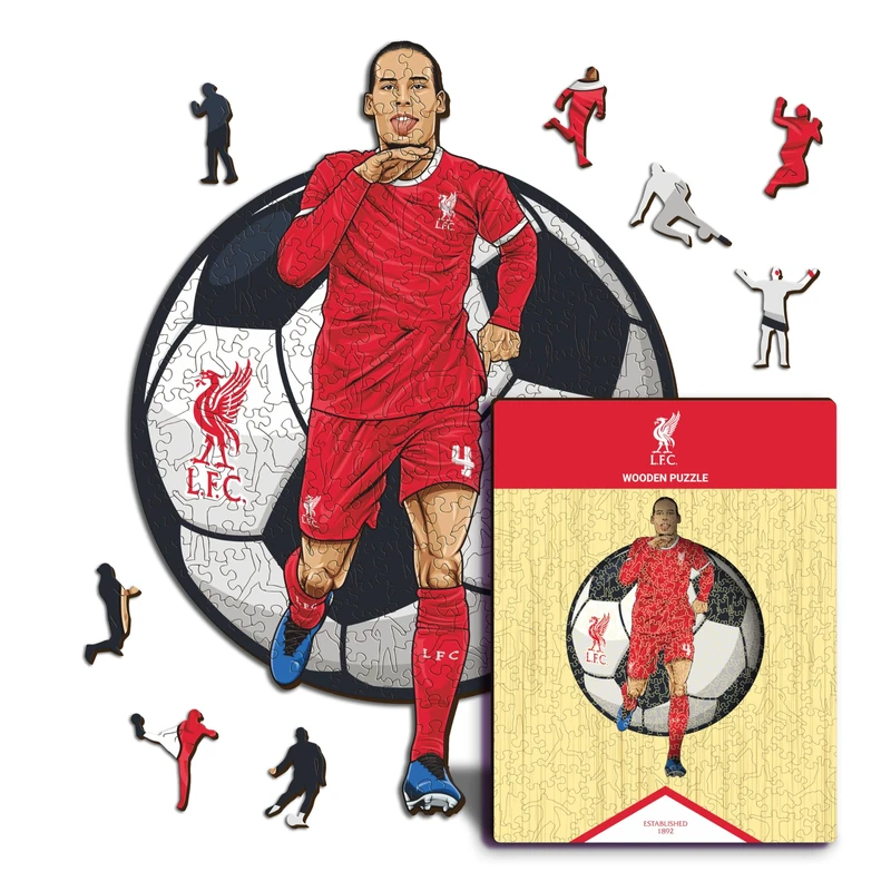 Iconic Puzzles - Liverpool, Virgil van Dijk, Officially Licensed Wooden Puzzle, 100% Sustainable, Gift for Adults and Children, Size L, 500 Pieces