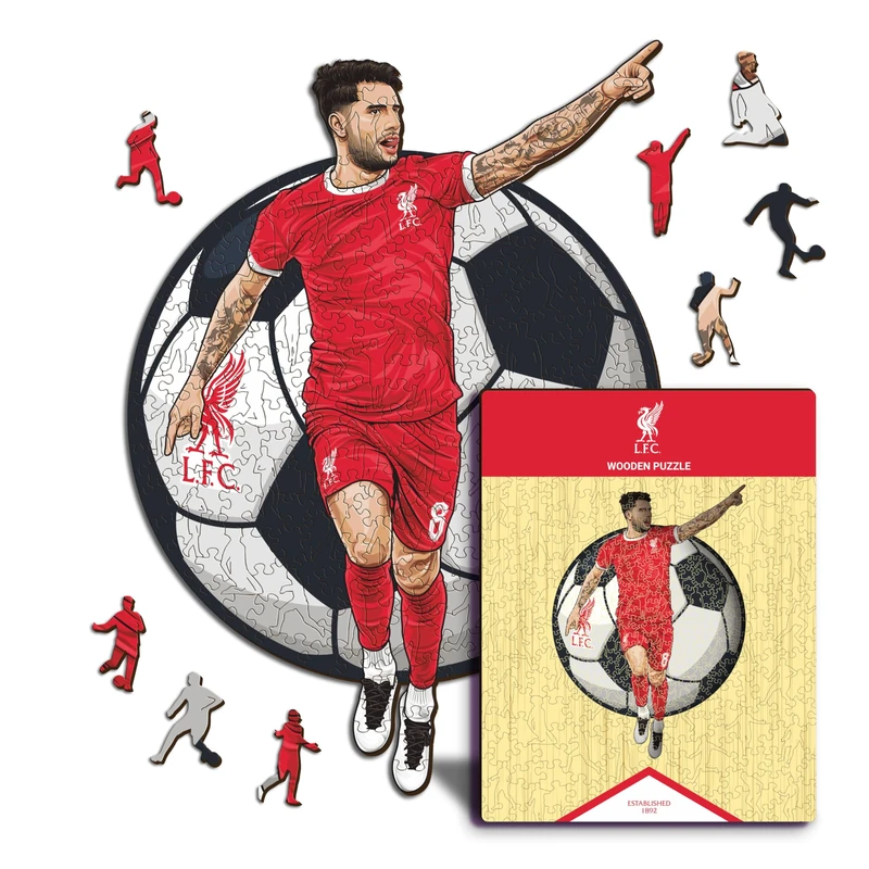 Iconic Puzzles - Liverpool, Dominik Szoboszlai, Officially Licensed Wooden Puzzle, 100% Sustainable, Gift for Adults and Children, Size M, 270 Pieces