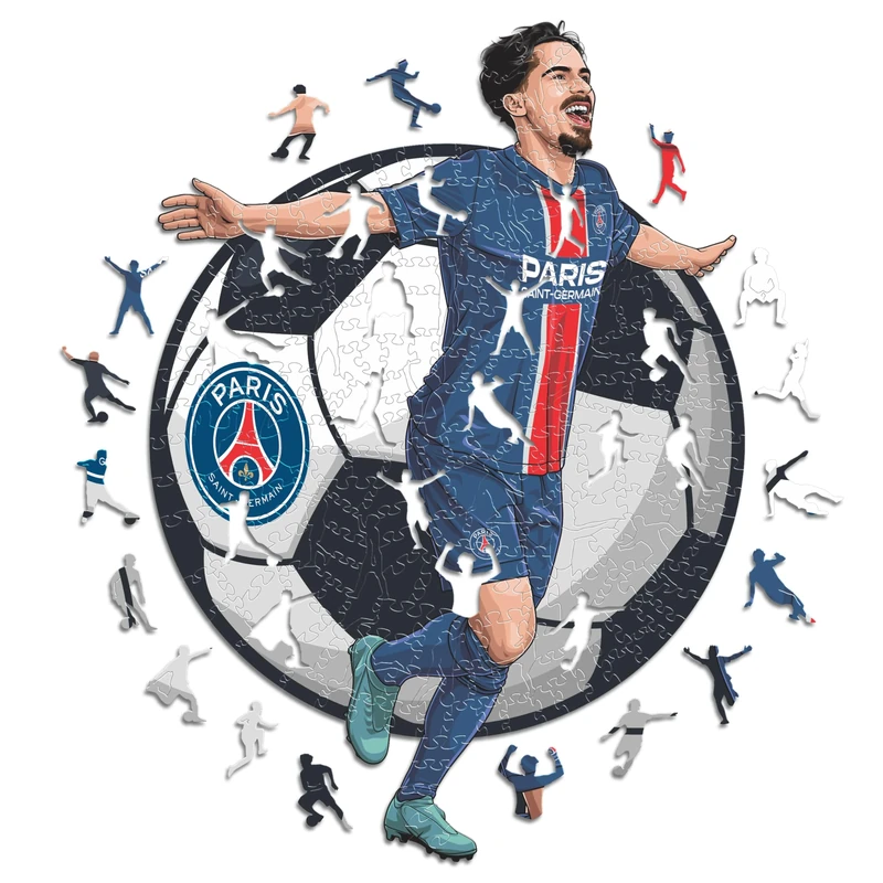 Iconic Puzzles - PSG, Vitinha, Officially Licensed Wooden Puzzle, 100% Sustainable, Gift for Adults and Children, Size L, 500 Pieces