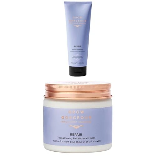 Bundle of Grow Gorgeous Repair Rescue Hair Shampoo, 250ml + Grow Gorgeous Strengthening Hair & Scalp Mask, 200ml