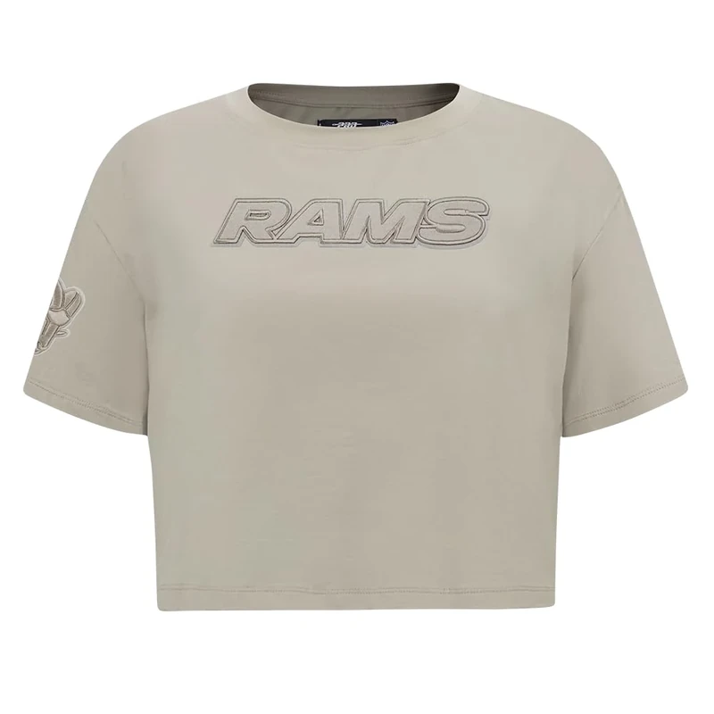 Pro Standard Womens NFL Los Angeles Rams Neutral Short Sleeve Boxy Tee Taupe XL