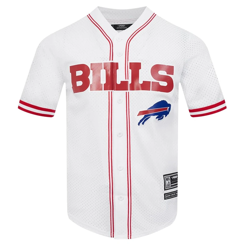 Pro Standard Mens NFL Buffalo Bills Mesh Button Down Top White/Red M