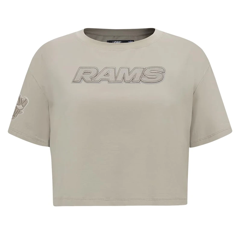 Pro Standard Womens NFL Los Angeles Rams Neutral Short Sleeve Boxy Tee Taupe M