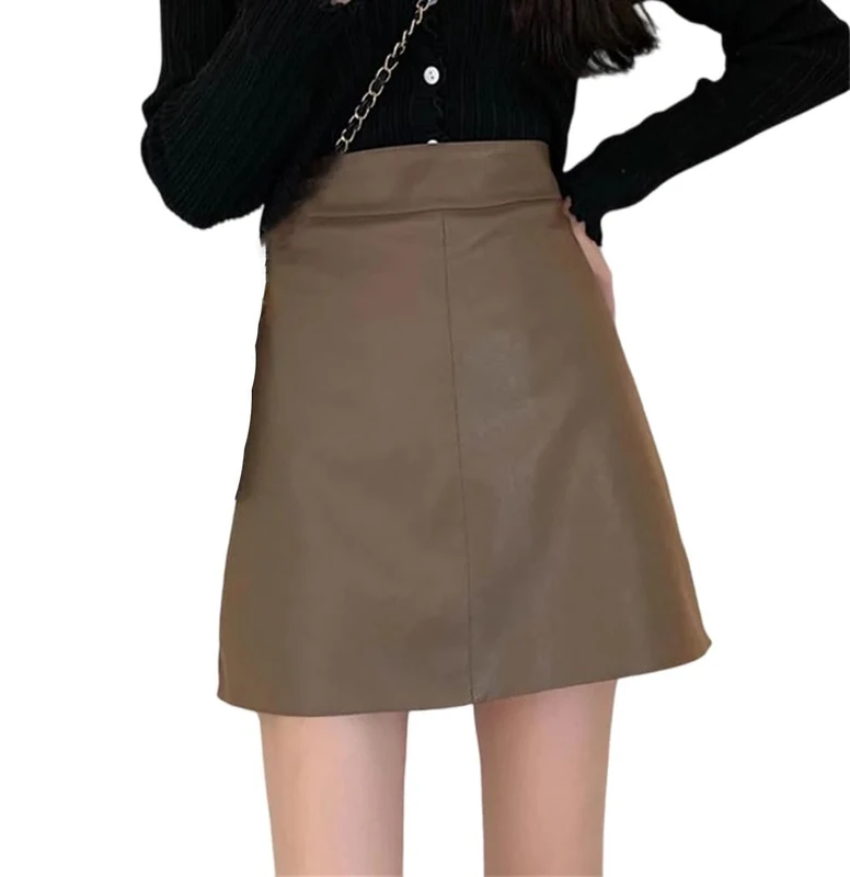Women's Casual Mini Pencil Skirt for High Waist A-Line Skirts Khaki XXL