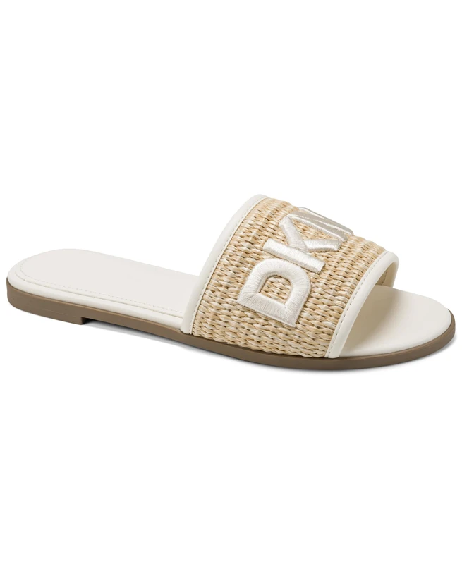 DKNY Women's Winslet-Flat 5 mm Slide Sandal, Natural, 41 EU